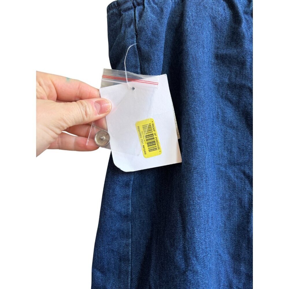 NWT! 90s Long Denim Wrap Skirt Vintage Embroidered Jean Skirt Western Boho 20W - Picture 6 of 9